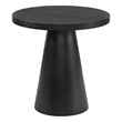 Pemberly Row Contemporary Canal End Table with Pedestal Base in Black