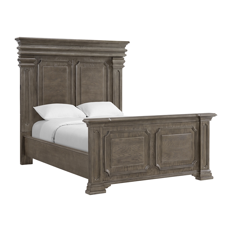 Pemberly Row Transitional Wood Queen 3PC Bedroom Set in Gray