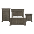 Pemberly Row Transitional Wood Queen 3PC Bedroom Set in Gray