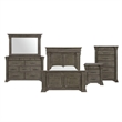 Pemberly Row Transitional Wood Queen 5PC Bedroom Set in Gray