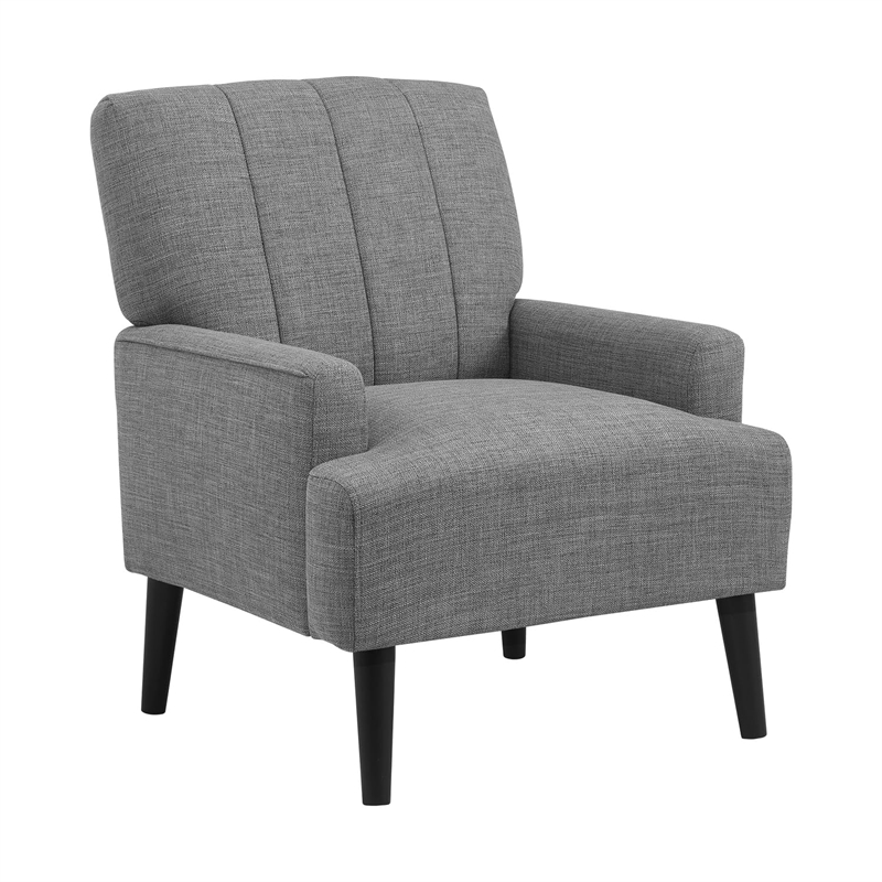 Pemberly Row Transitional Chair with Channel Back in Palmer Steel