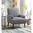 Pemberly Row Transitional Chair with Channel Back in Palmer Steel