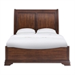 Pemberly Row Traditional Poplar Wood Queen Bed in Cherry Finish