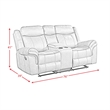 Pemberly Row Traditional Motion Loveseat with Console in FB367 Charcoal