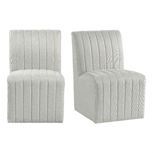 Pemberly Row Dining Side Chair in Beige Linen (2 Per Carton)