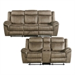 Pemberly Row 2PC Living Room Set in T101 Brown-Sofa & Loveseat