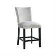 Pemberly Row White Marble 5PC Counter Height Dining Set with Gray Chairs