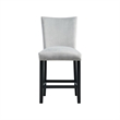 Pemberly Row White Marble 5PC Counter Height Dining Set with Gray Chairs