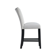 Pemberly Row White Marble 5PC Counter Height Dining Set with Gray Chairs