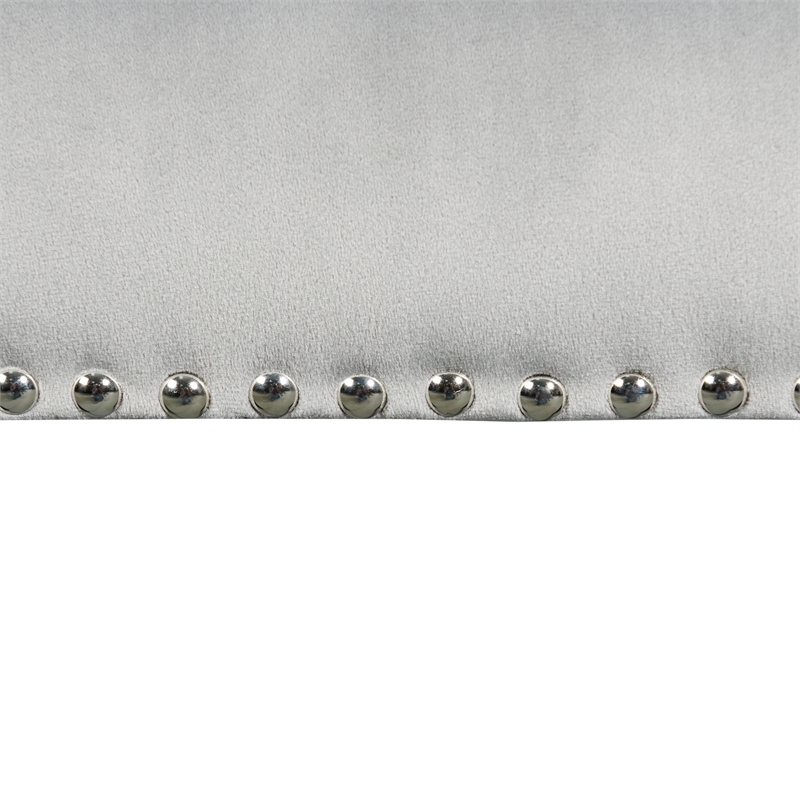 Pemberly Row 5PC Counter Height Dining Table Set with 4 Gray Velvet Chairs