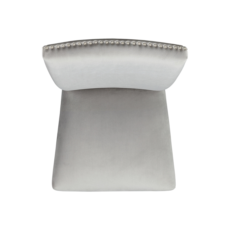 Pemberly Row 5PC Counter Height Dining Table Set with 4 Gray Velvet Chairs