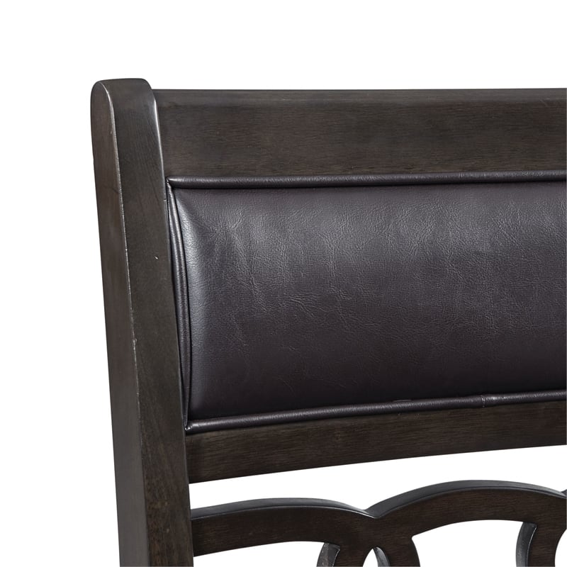 Pemberly Row Counter Height 5PC Dining table Set with 4 Faux Leather Side Chairs
