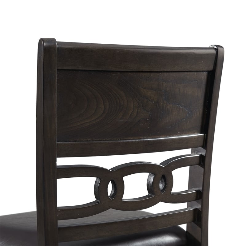Pemberly Row Counter Height 5PC Dining table Set with 4 Faux Leather Side Chairs