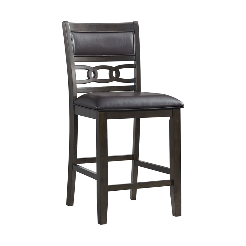 Pemberly Row Counter Height 5PC Dining table Set with 4 Faux Leather Side Chairs