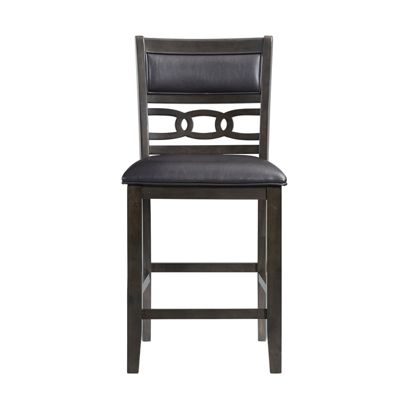 Pemberly Row Counter Height 5PC Dining table Set with 4 Faux Leather Side Chairs