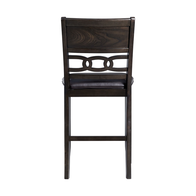 Pemberly Row Counter Height 5PC Dining table Set with 4 Faux Leather Side Chairs