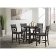 Pemberly Row Counter Height 5PC Dining table Set with 4 Faux Leather Side Chairs