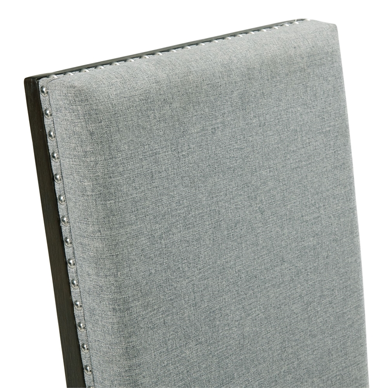 Pemberly Row 7PC Standard Height Gray Dining Table Set w/ 4 Side & 2 Arm Chairs