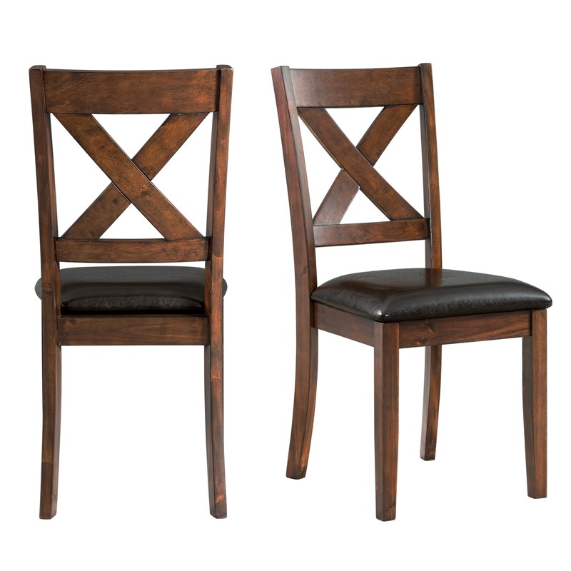 Pemberly Row Transitional Standard Height Side Chair Set in Cherry