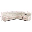 Pemberly Row Faux Leather Living Room Set Modern Reclining Sectional Sofa White