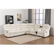 Pemberly Row Faux Leather Living Room Set Modern Reclining Sectional Sofa White