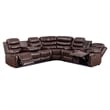 Pemberly Row Faux Leather Living Room Set Modern Reclining Sectional Sofa Brown