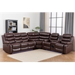 Pemberly Row Faux Leather Living Room Set Modern Reclining Sectional Sofa Brown