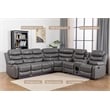 Pemberly Row Faux Leather Living Room Set Modern Reclining Sectional Sofa Gray