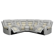 Pemberly Row Manual Recliner Sectional Sofa Set PU Leather L-Shaped Couch Beige
