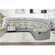 Pemberly Row Manual Recliner Sectional Sofa Set PU Leather L-Shaped Couch Beige
