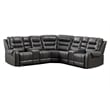 Pemberly Row PU Leather Gray Sectional Sofa L-Shaped Reclining