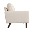 Pemberly Row Velvet Loveseat Modern Sofa with Wooden Legs-Beige