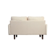 Pemberly Row Velvet Loveseat Modern Sofa with Wooden Legs-Beige