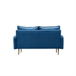 Pemberly Row Velvet Loveseat Modern Sofa with Metal Legs for Living Room-Blue