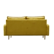 Pemberly Row Velvet Sofa Modern Couch with Metal Legs for Living Room-Gold