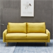 Pemberly Row Velvet Sofa Modern Couch with Metal Legs for Living Room-Gold