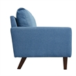 Pemberly Row Linen Sofa Couch with Wooden Legs for Living Room Office - Blue