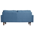 Pemberly Row Linen Sofa Couch with Wooden Legs for Living Room Office - Blue