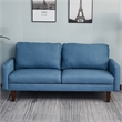 Pemberly Row Linen Sofa Couch with Wooden Legs for Living Room Office - Blue