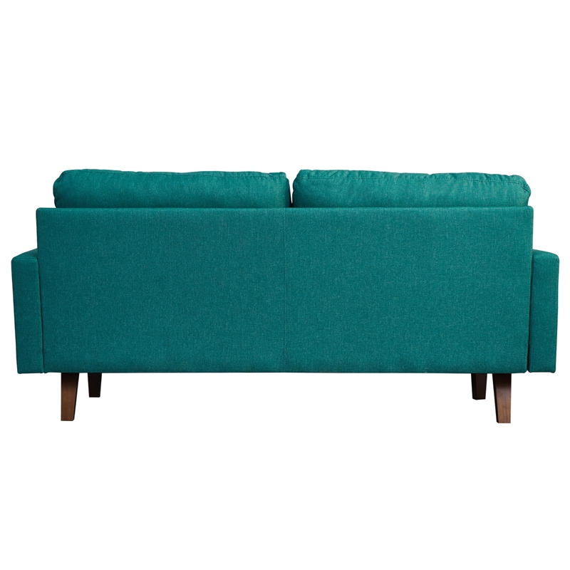 Pemberly Row Linen Sofa Couch with Wooden Legs for Living Room Office - Green