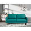 Pemberly Row Linen Sofa Couch with Wooden Legs for Living Room Office - Green