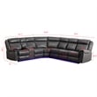 Pemberly Row Power Reclining Sectional Sofa PU Leather L-Shaped Sofa -Grey