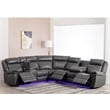 Pemberly Row Power Reclining Sectional Sofa PU Leather L-Shaped Sofa -Grey