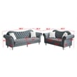 Pemberly Row Modern Velvet Sofa Set Button Tufted Sofa and Loveseat-Dark Grey