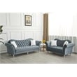Pemberly Row Modern Velvet Sofa Set Button Tufted Sofa and Loveseat-Dark Grey