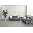 Pemberly Row Modern Velvet Sofa Set Button Tufted Sofa and Loveseat-Dark Grey