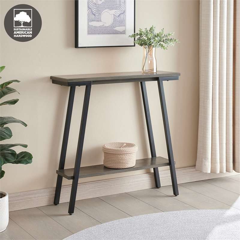 Pemberly Row Contemporary Multi-Functional Console Table in Gray