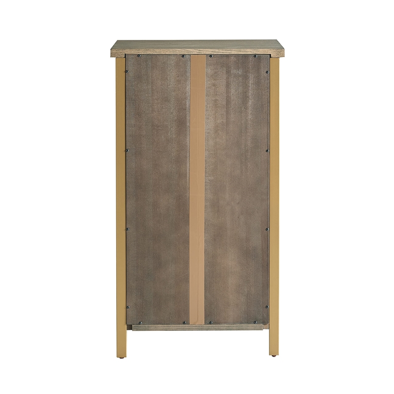 Pemberly Row Contemporary Multi-Functional Mini Bar Cabinet-Dune and Gold