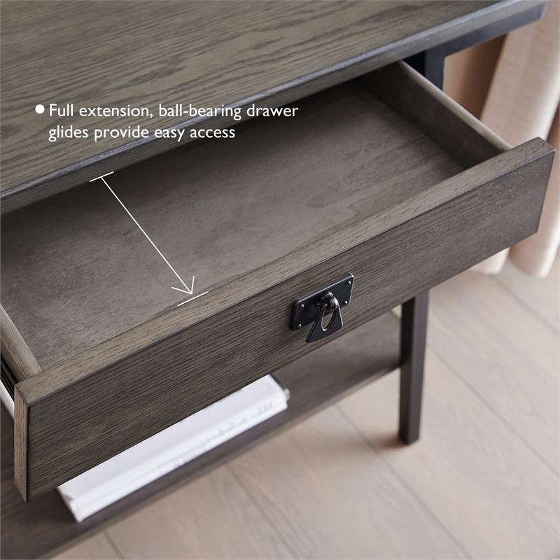 Pemberly Row Multi-Functional Console Table with Drawer in Gray