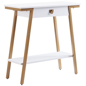 Pemberly Row Contemporary Console Table with Drawer in White